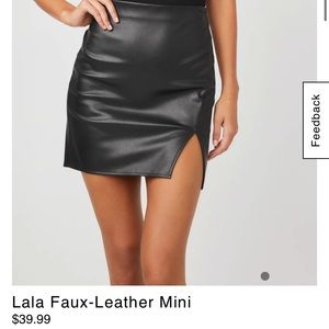 Guess Factory black faux leather mini skirt